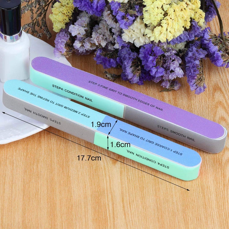 BTYMS 12 Pieces 7 Way Nail Files and Buffers, Professional Nail Buffing Files Buffing Block for Shaping, Contouring, Smoothing, Polishing, Shining Natural Nails - Image 5